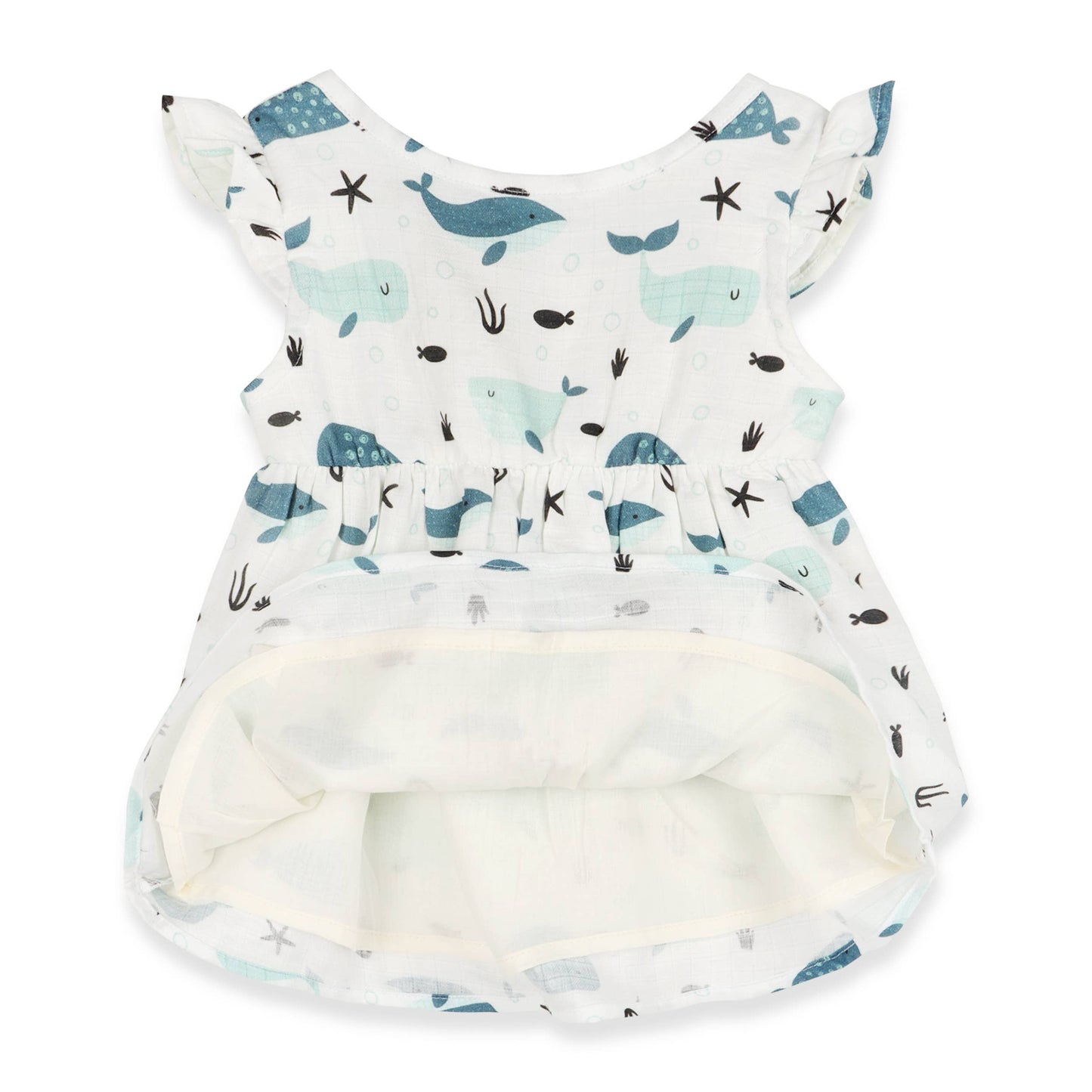 Whales Baby Dress + Bloomer Organic Muslin