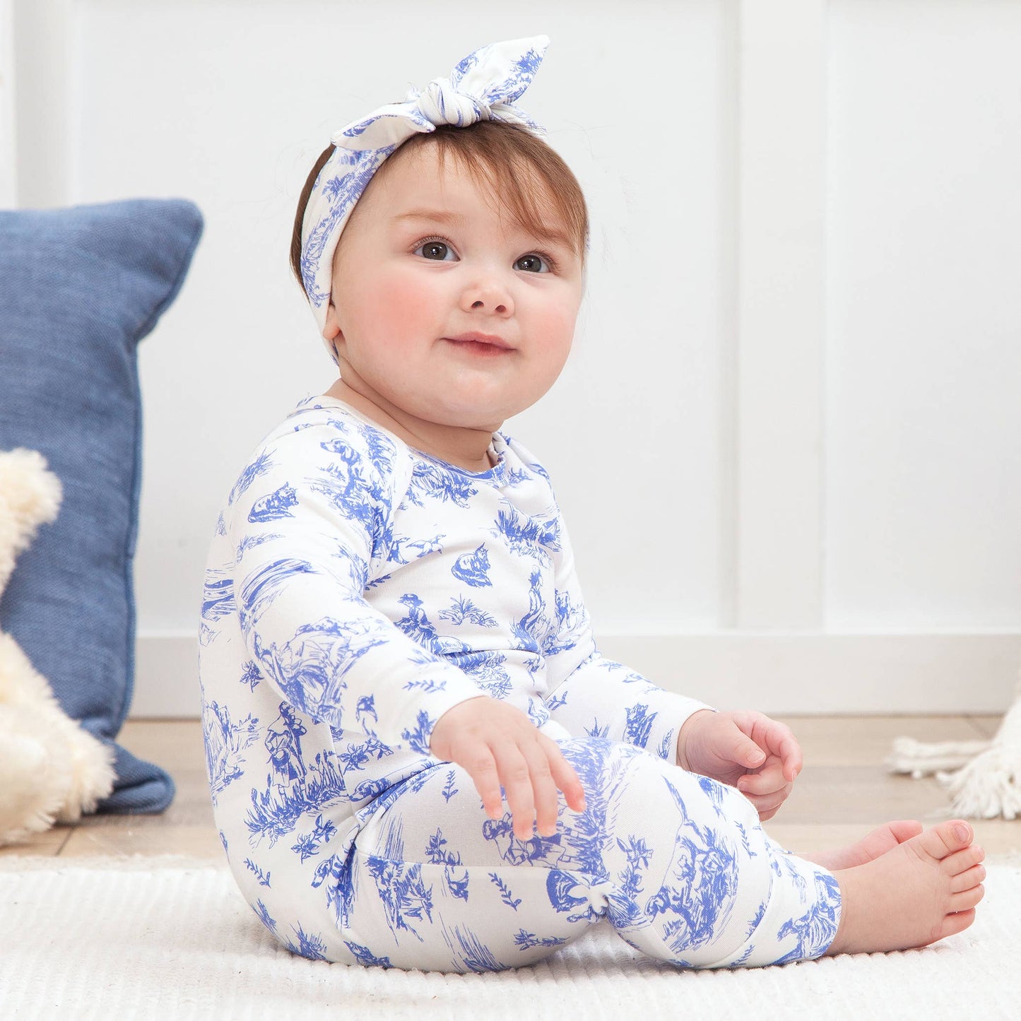 Baby Toile de Jouy Bamboo Romper