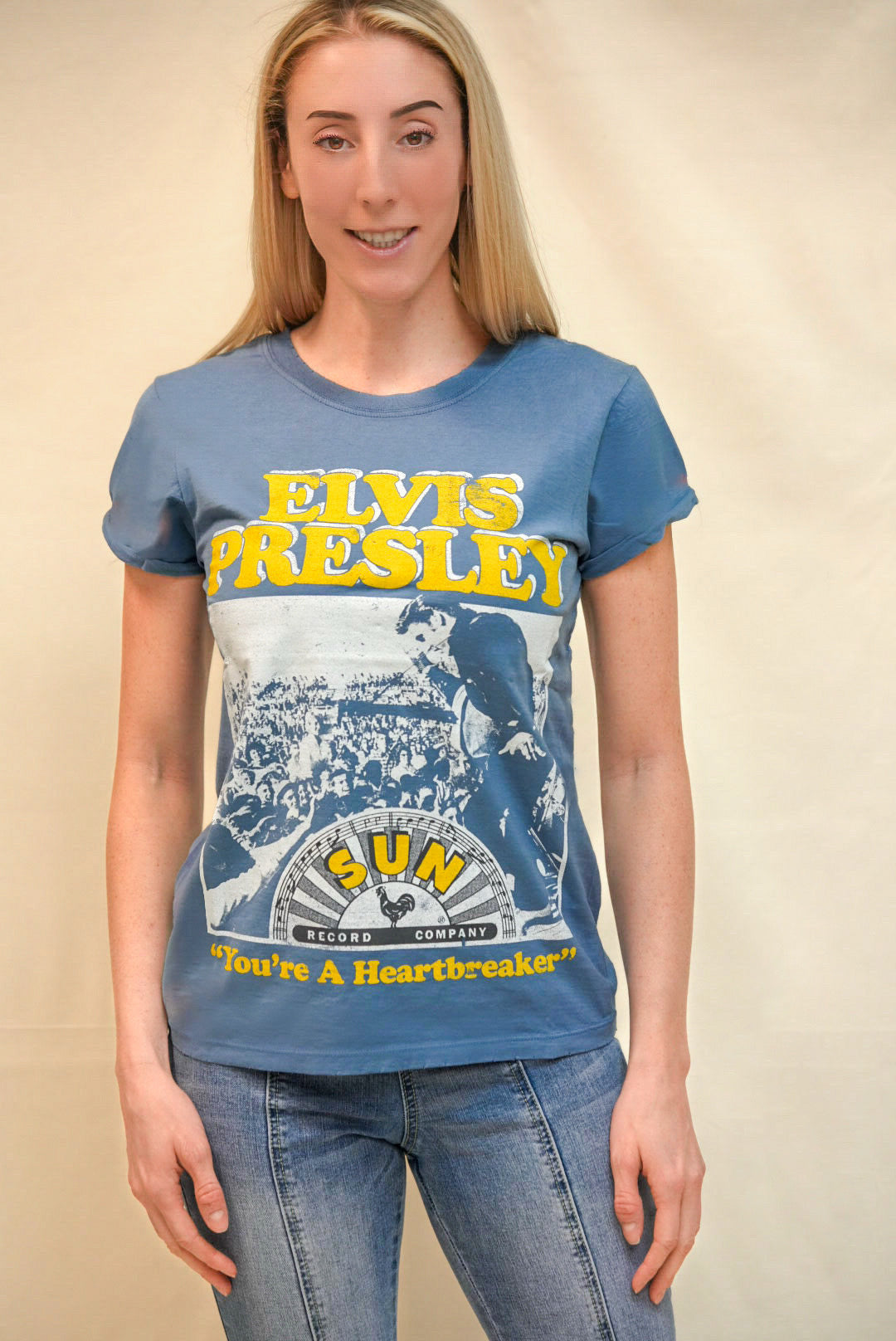 Elvis Presley Sun Records Blue Heartbreaker Concert T-shirt
