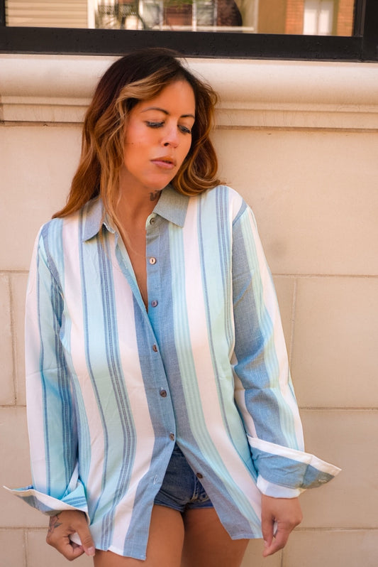 Shelter Island Blues Button Up Shirt NEW