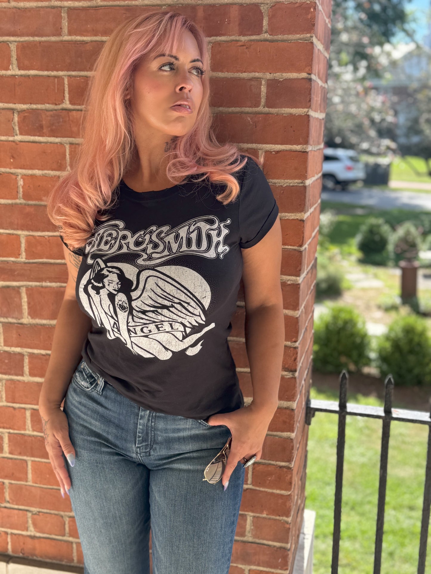 Aerosmith Angel Band T-shirt in Soft Black