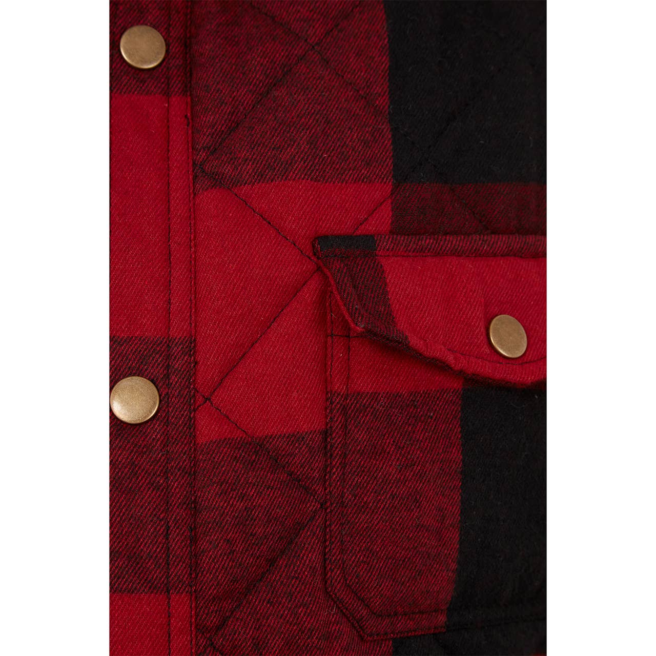 Mens Brody Quilted Flannel Jacket with Snaps