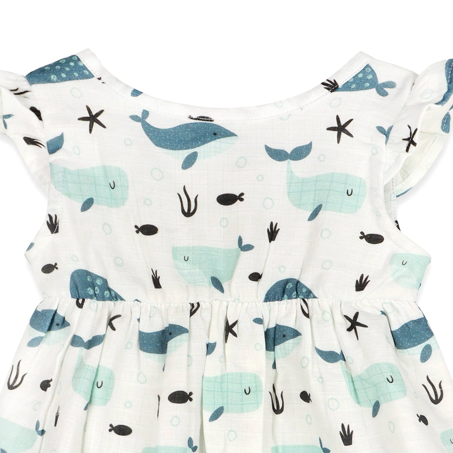Whales Baby Dress + Bloomer Organic Muslin