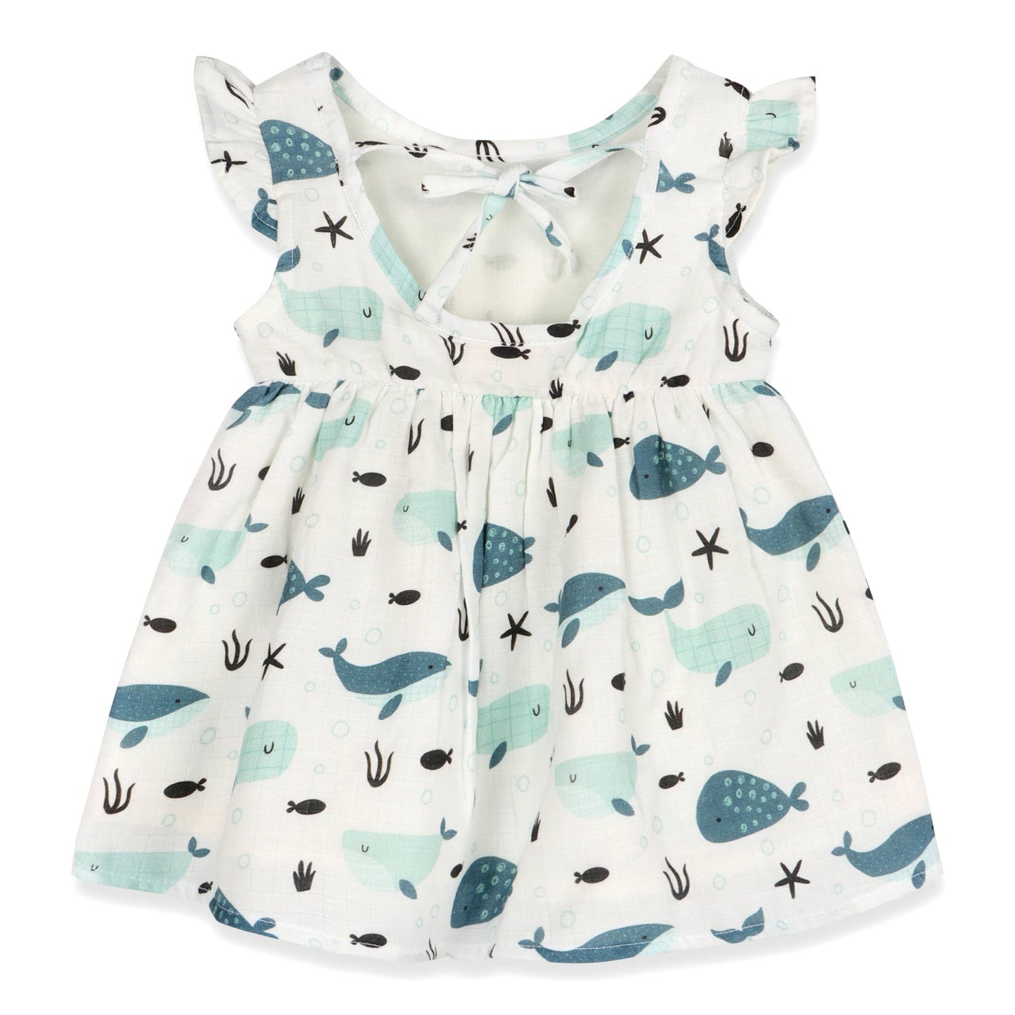 Whales Baby Dress + Bloomer Organic Muslin