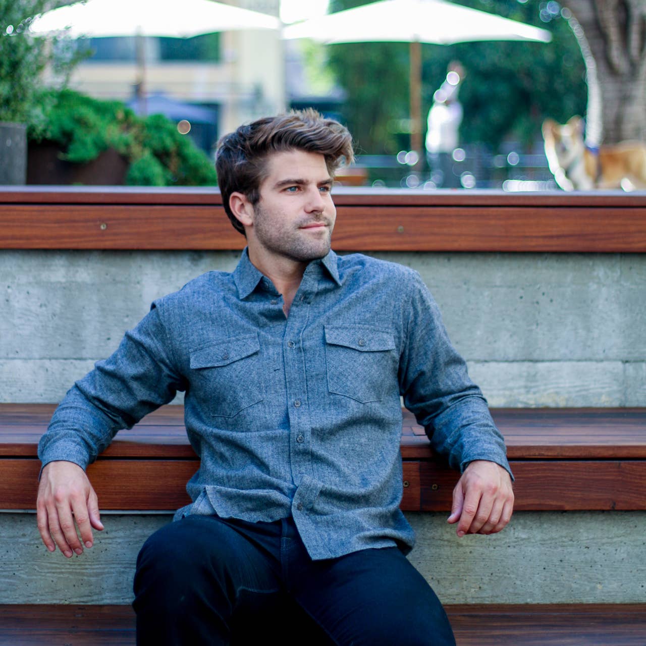 Mens Mason Herringbone Cotton Flannel Shirt