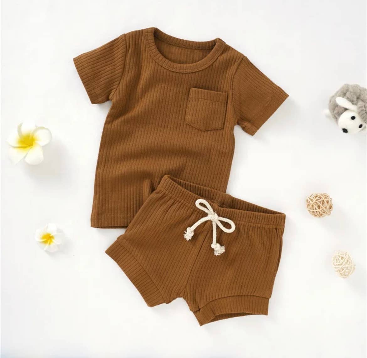 Boho Baby Ribbed Summer Set Organic Cotton