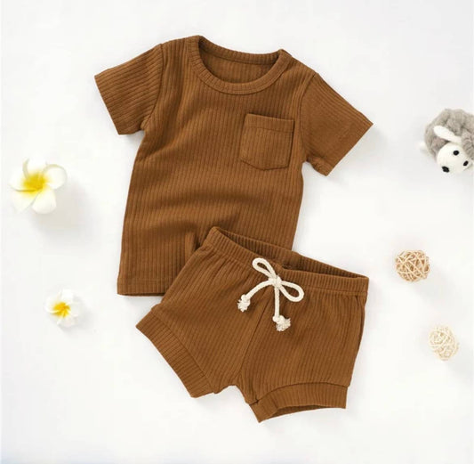Boho Baby Ribbed Summer Set Organic Cotton