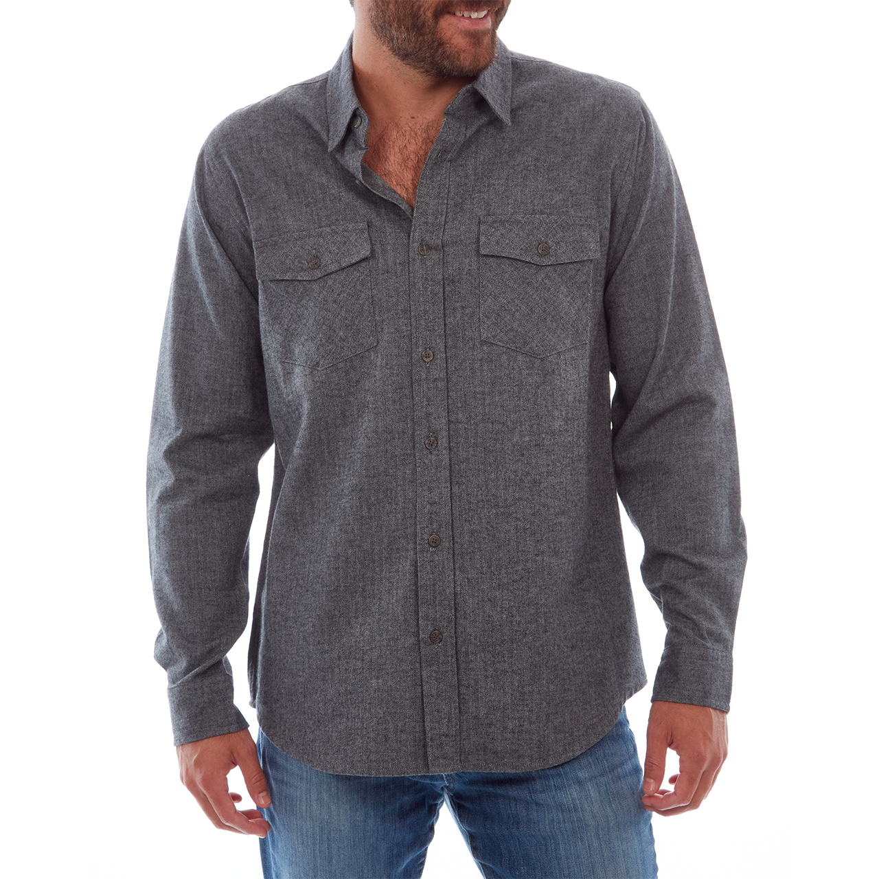 Mens Mason Herringbone Cotton Flannel Shirt