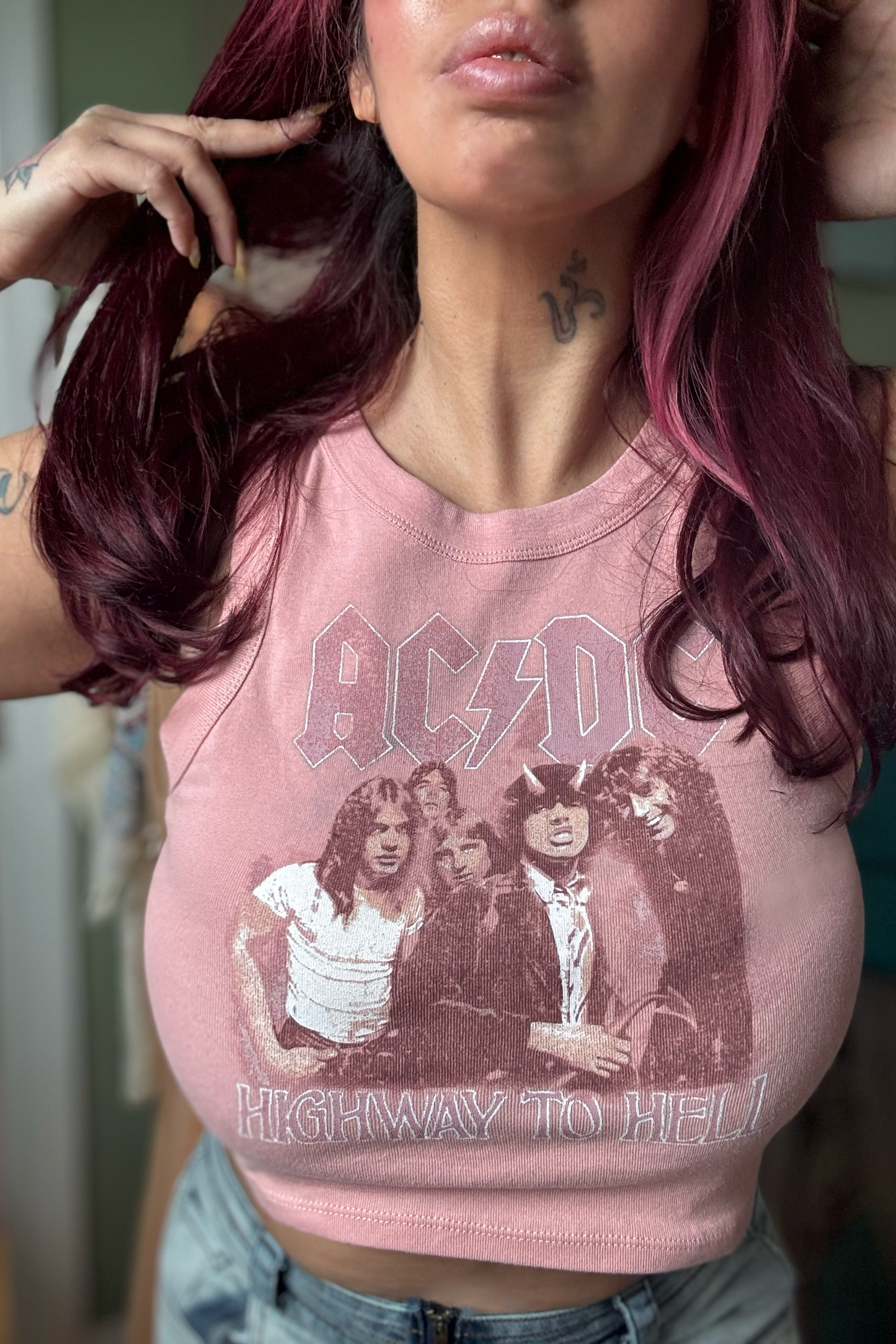 AC/DC Pink Band Crop Top