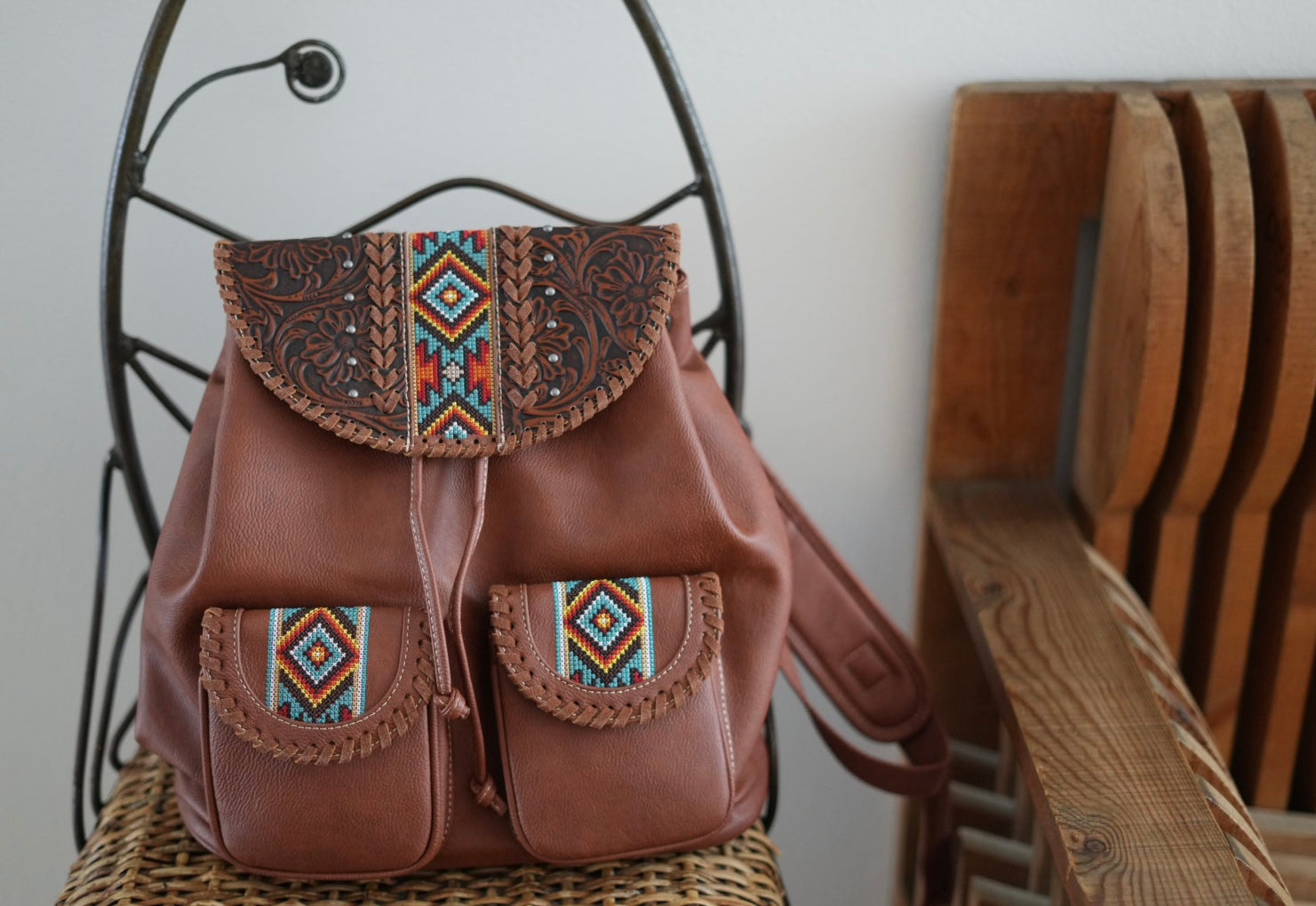 Aztec tribal backpack