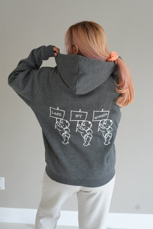 Boys lie gray hoodie lose my number