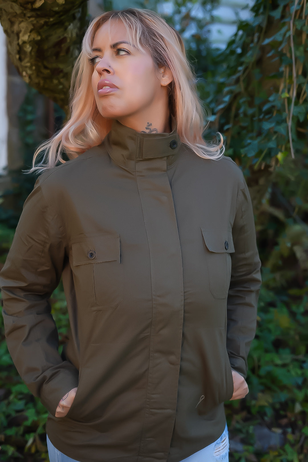 You Not Them Portrait Print Military Jacket