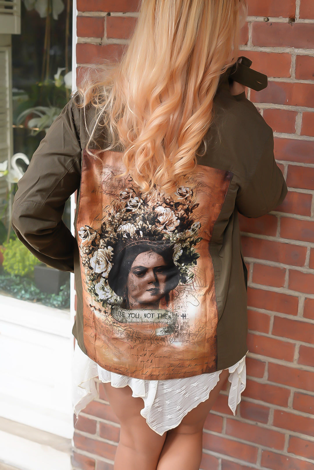 You Not Them Portrait Print Military Jacket