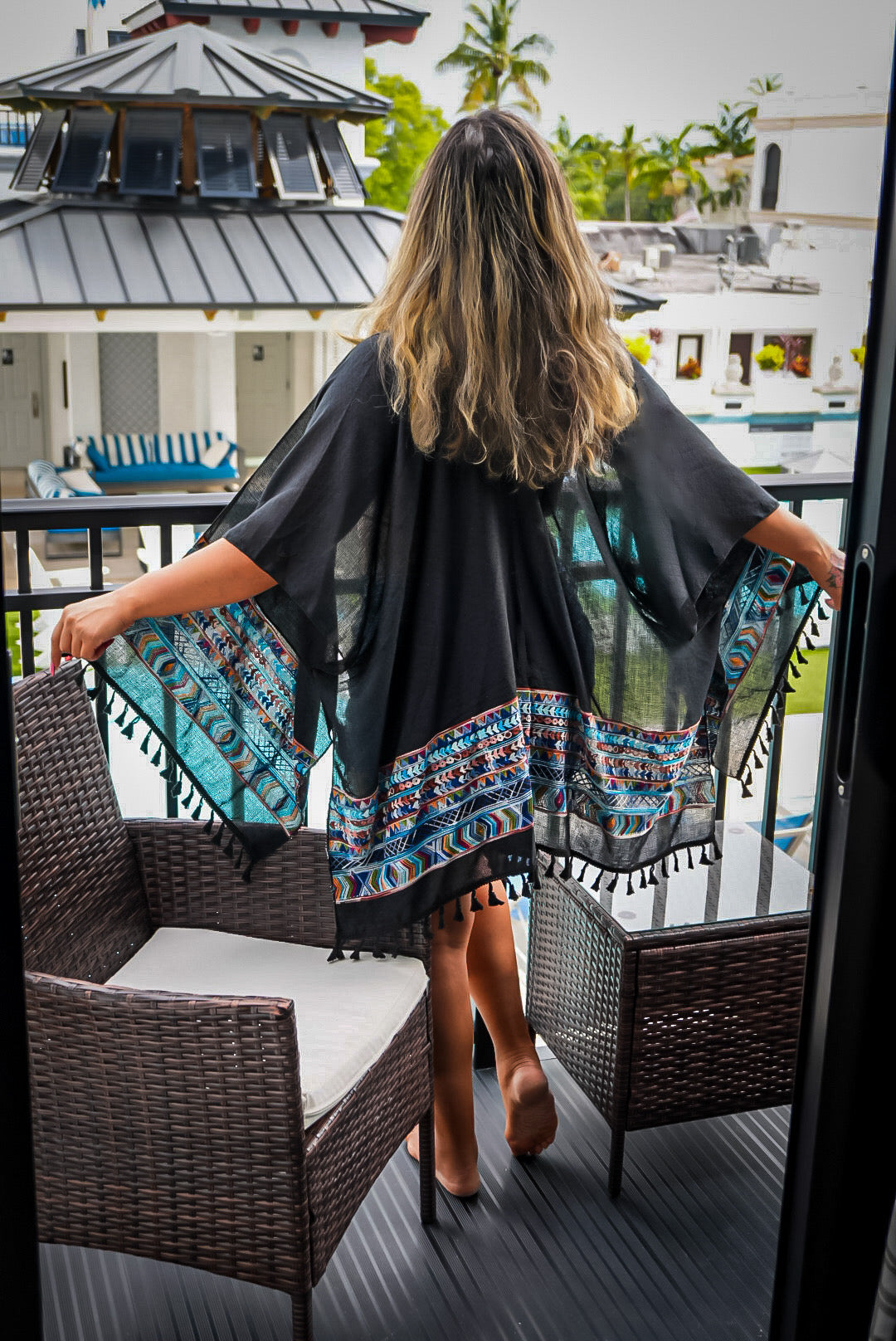 SALE Endless Holiday Embroidered Black Kaftan