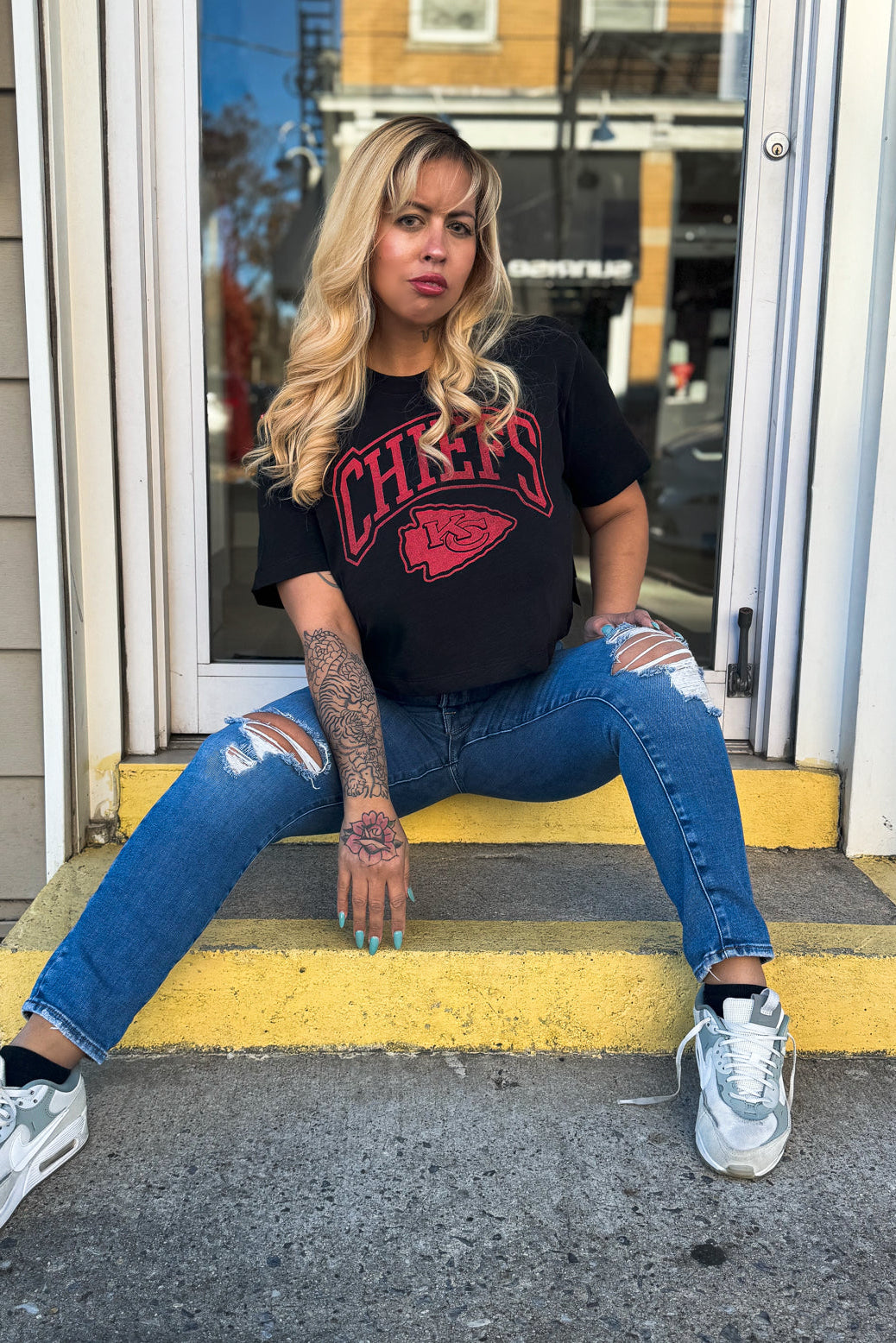 Kansas City Chiefs NFL Black Crop T-Shirt