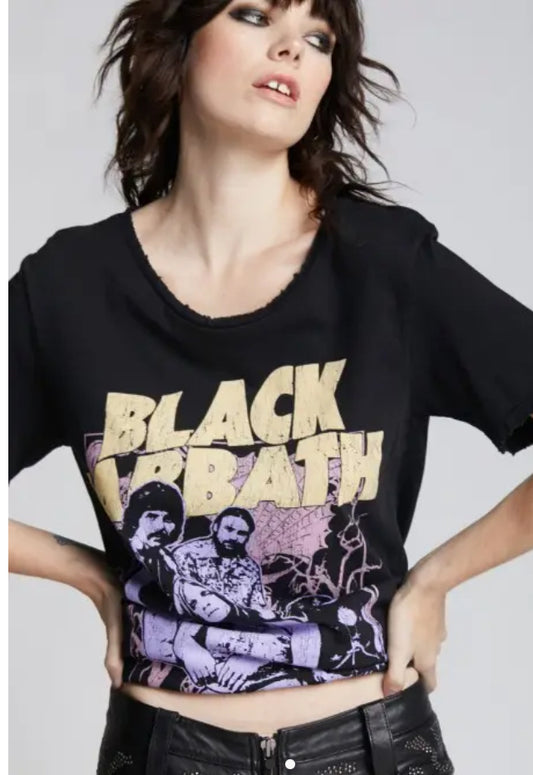 Black Sabbath Band Purple Portrait T-Shirt by Recycled Karma