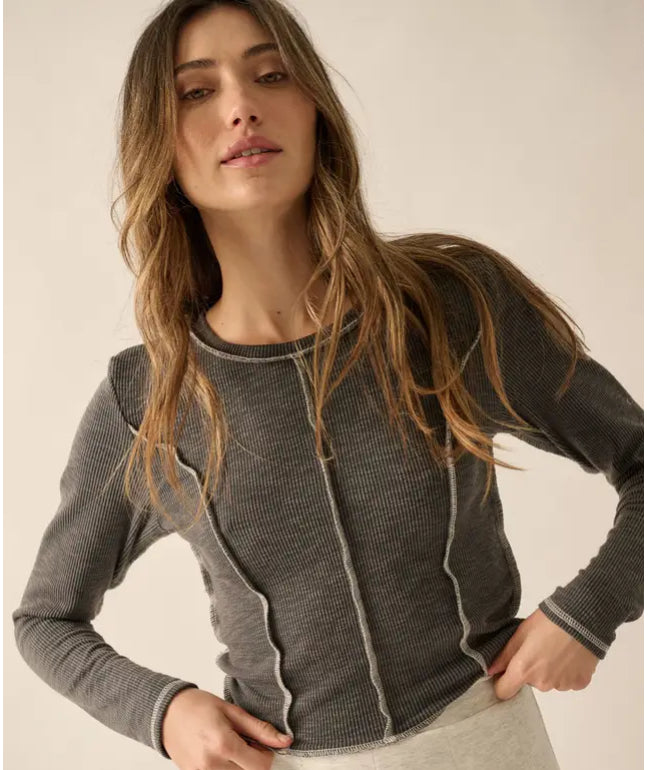 Seamed Top Gray