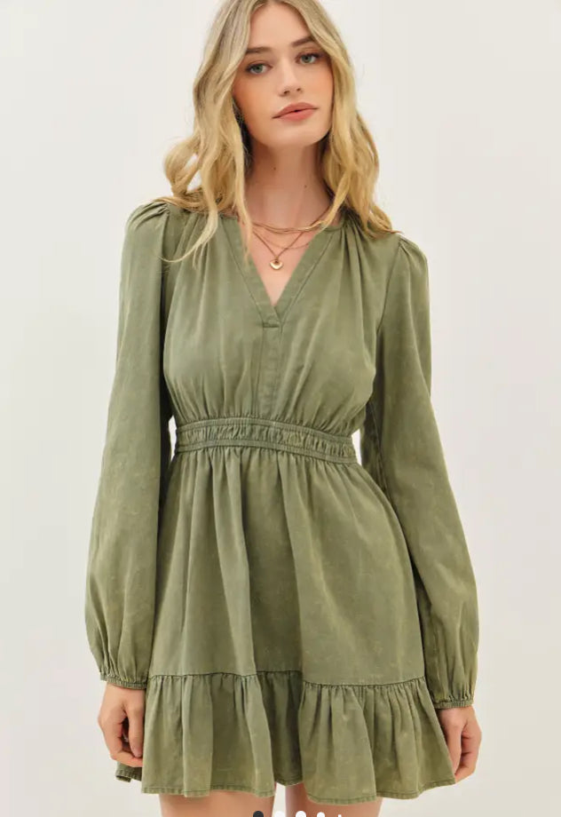Fall’s Fit Green Military Dress
