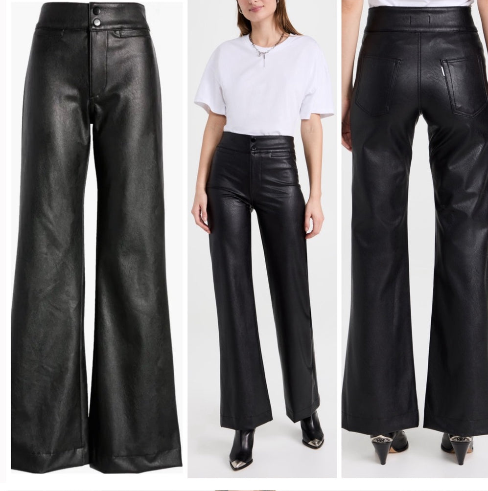 Askk NYC Vegan Leather Jeans Black