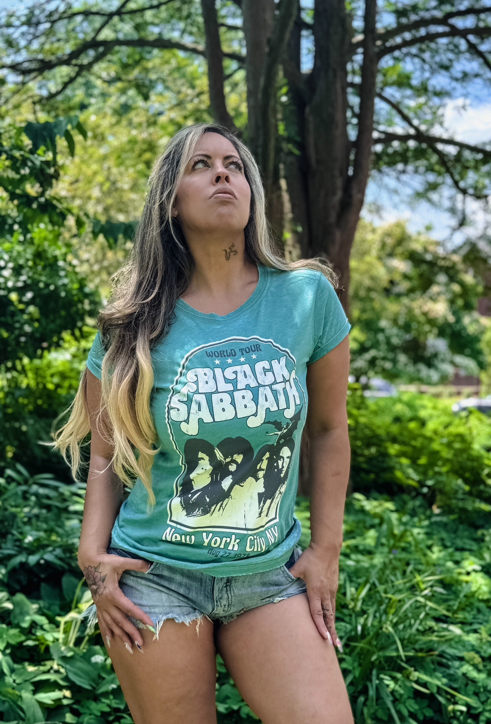 LAST ONE Black Sabbath NYC Tour T-shirt Aqua