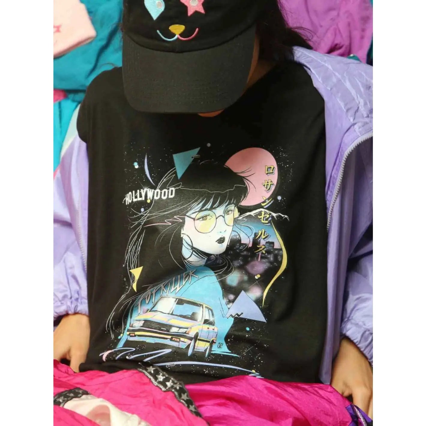 Popkiller Hollywood Comic Anime T-shirt Black