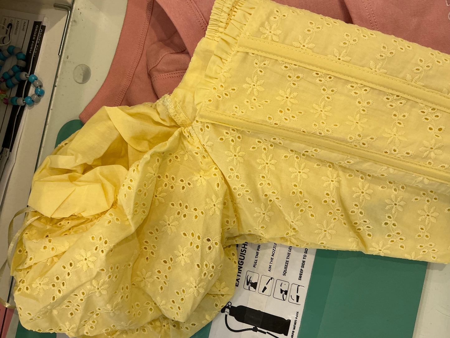 Eyelet Yellow Crop Top