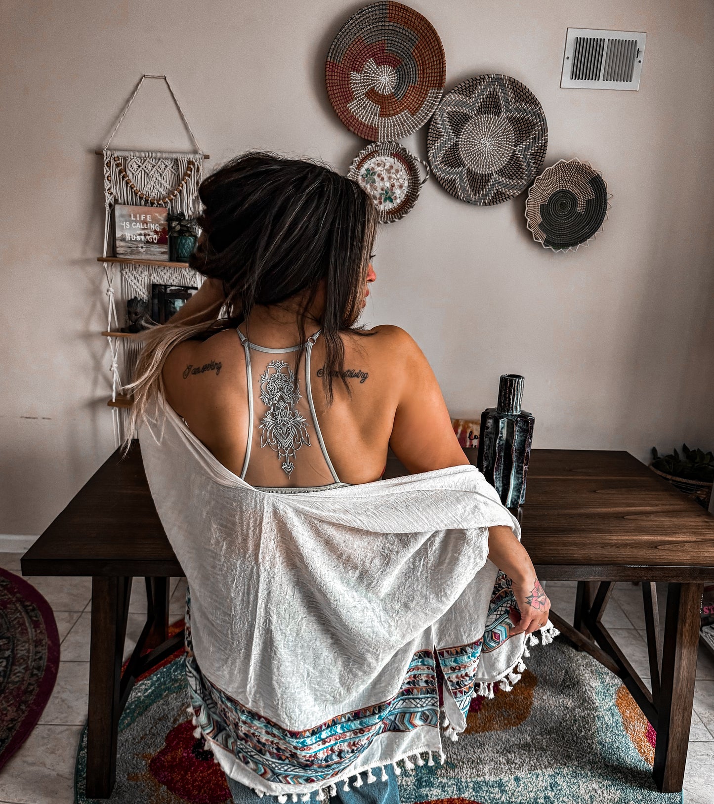 Whisper Flow Cropped Seafoam Green Yoga Tank with Embroidery