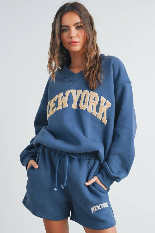 New York V-Neck Sweatshirt - BMT7464