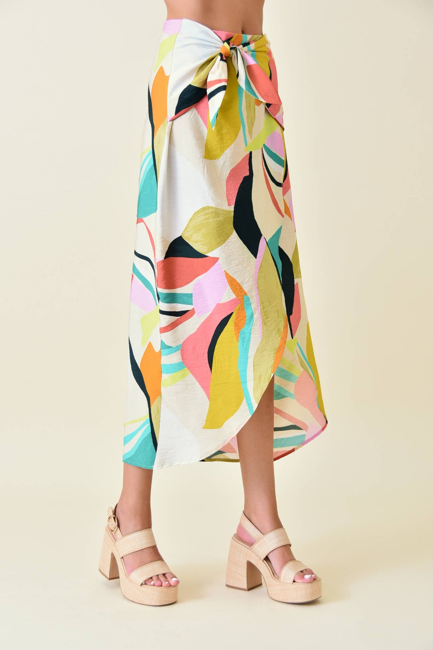 Sale! LAST FEW Palm Springs Resort Abstract Wrap Midi Skirt