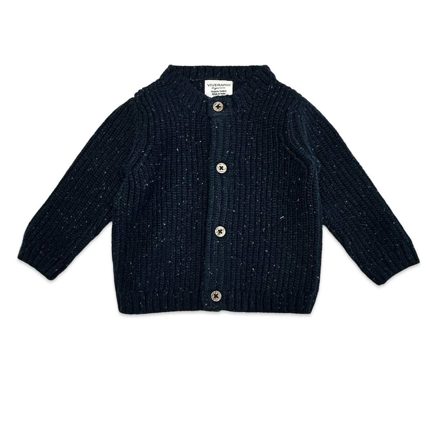 HELLO Chunky Knit Baby Cardigan Sweater Organic Cotton