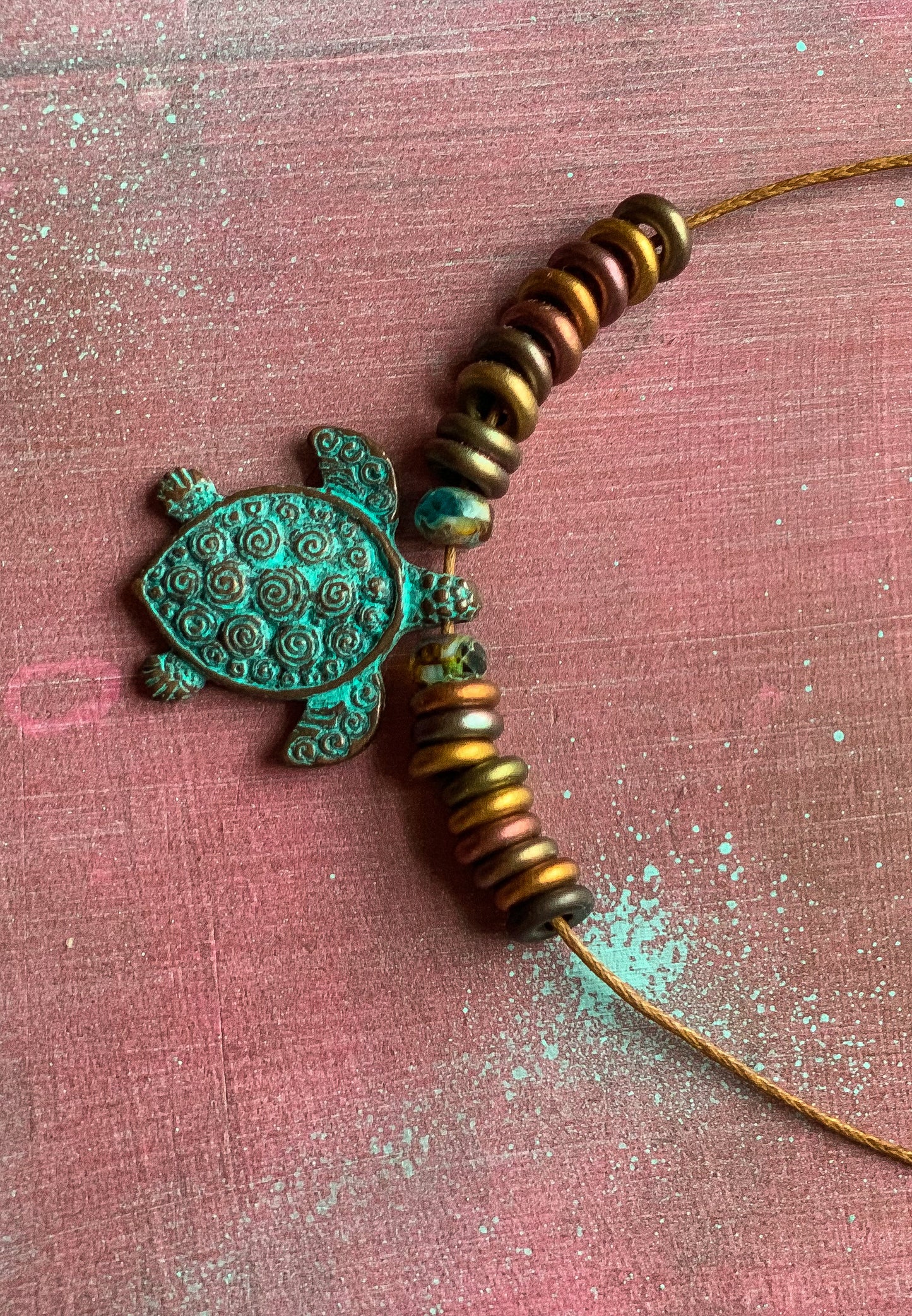 Swirl Turtle Patina Handmade Choker