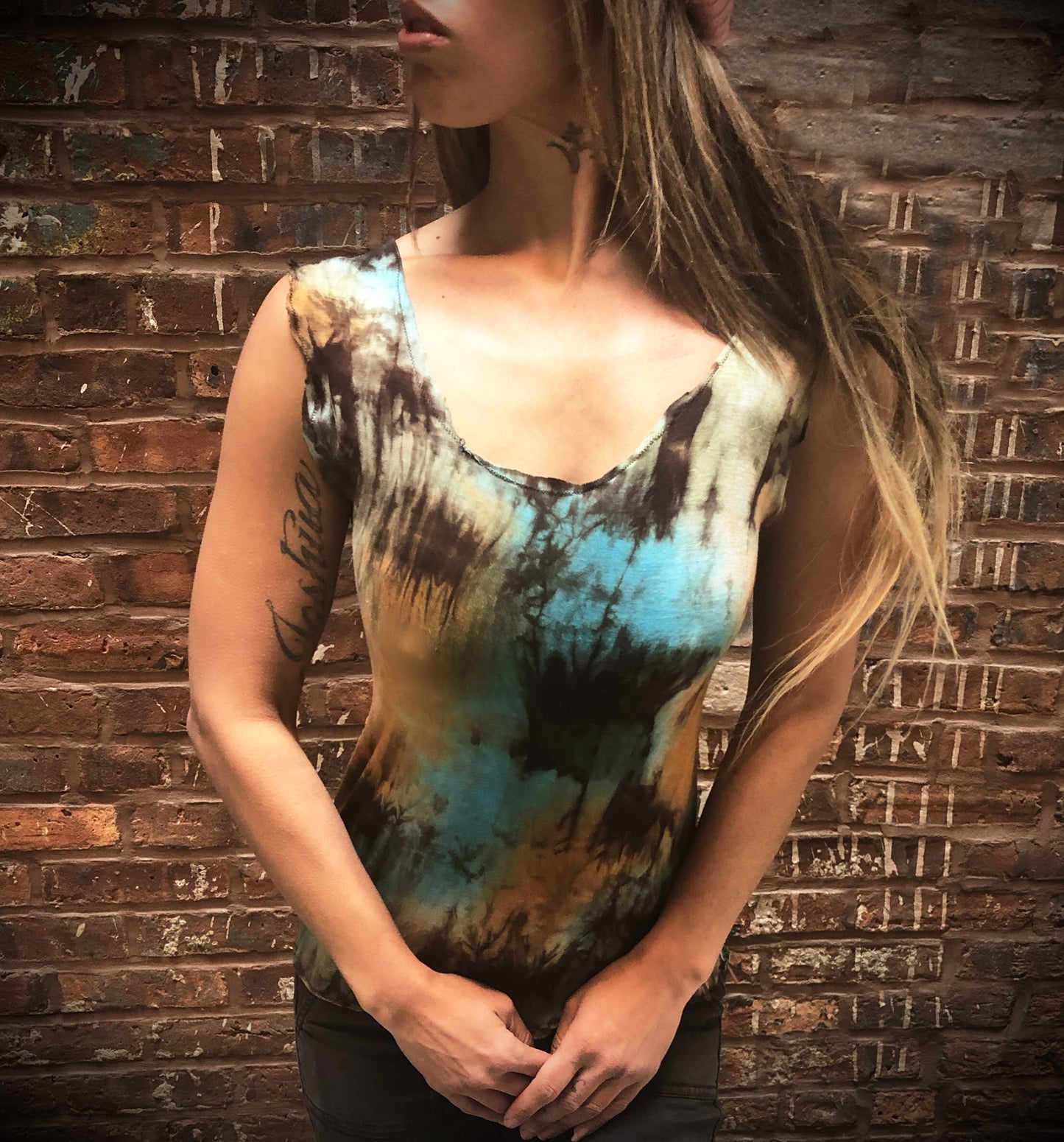 Desert Skull Tie Dyed Sugar Skull Tank Top