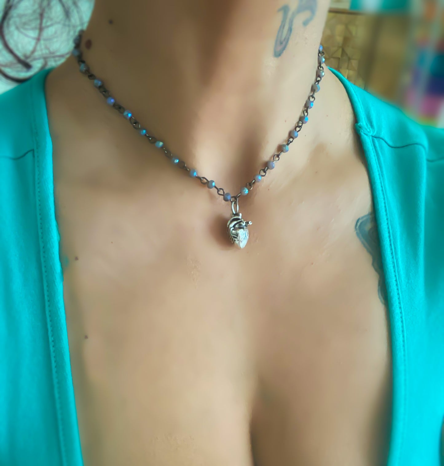 Poe Anatomical Heart Choker Necklace