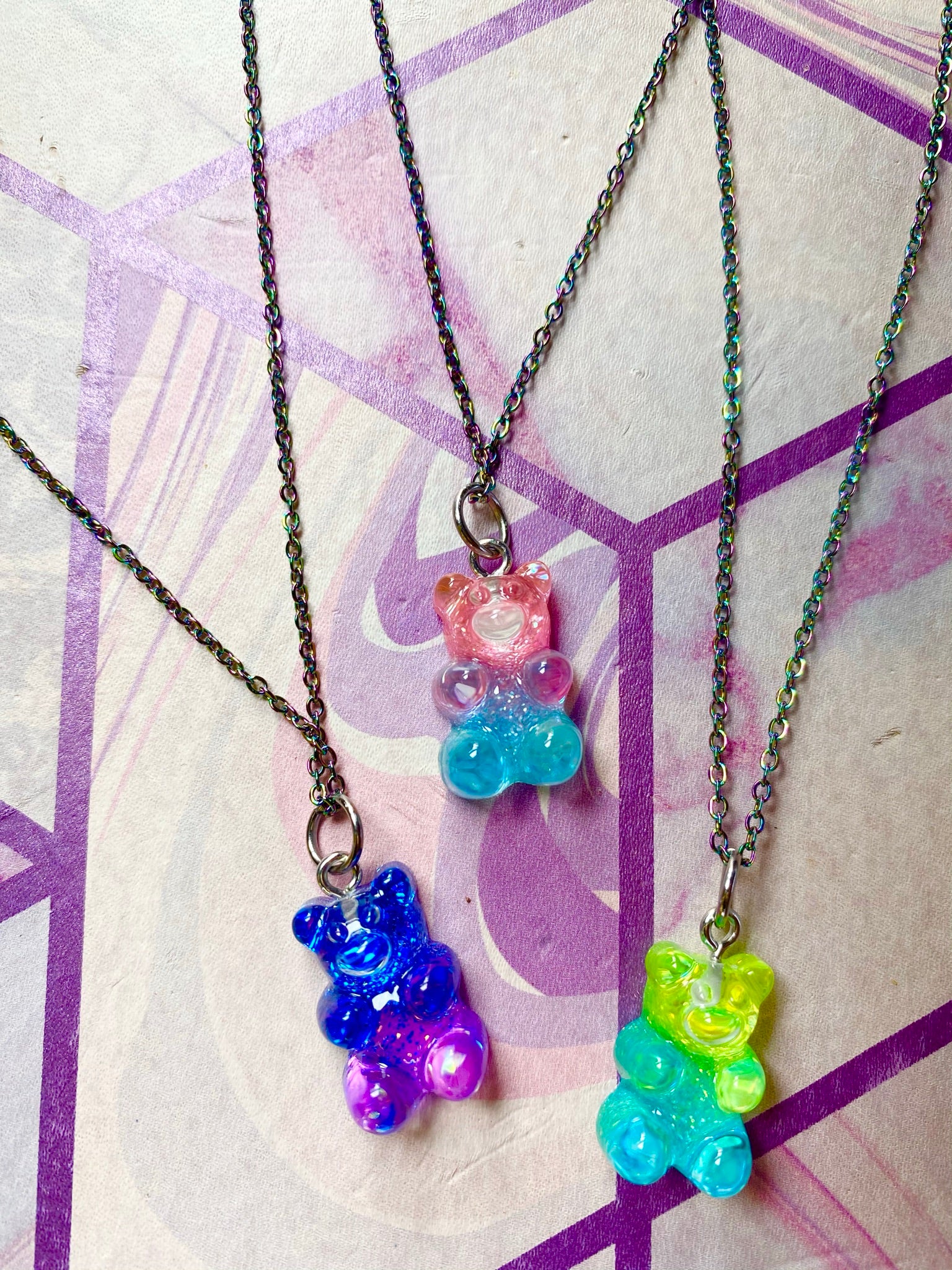 **SOLD** Rainbow charm necklace