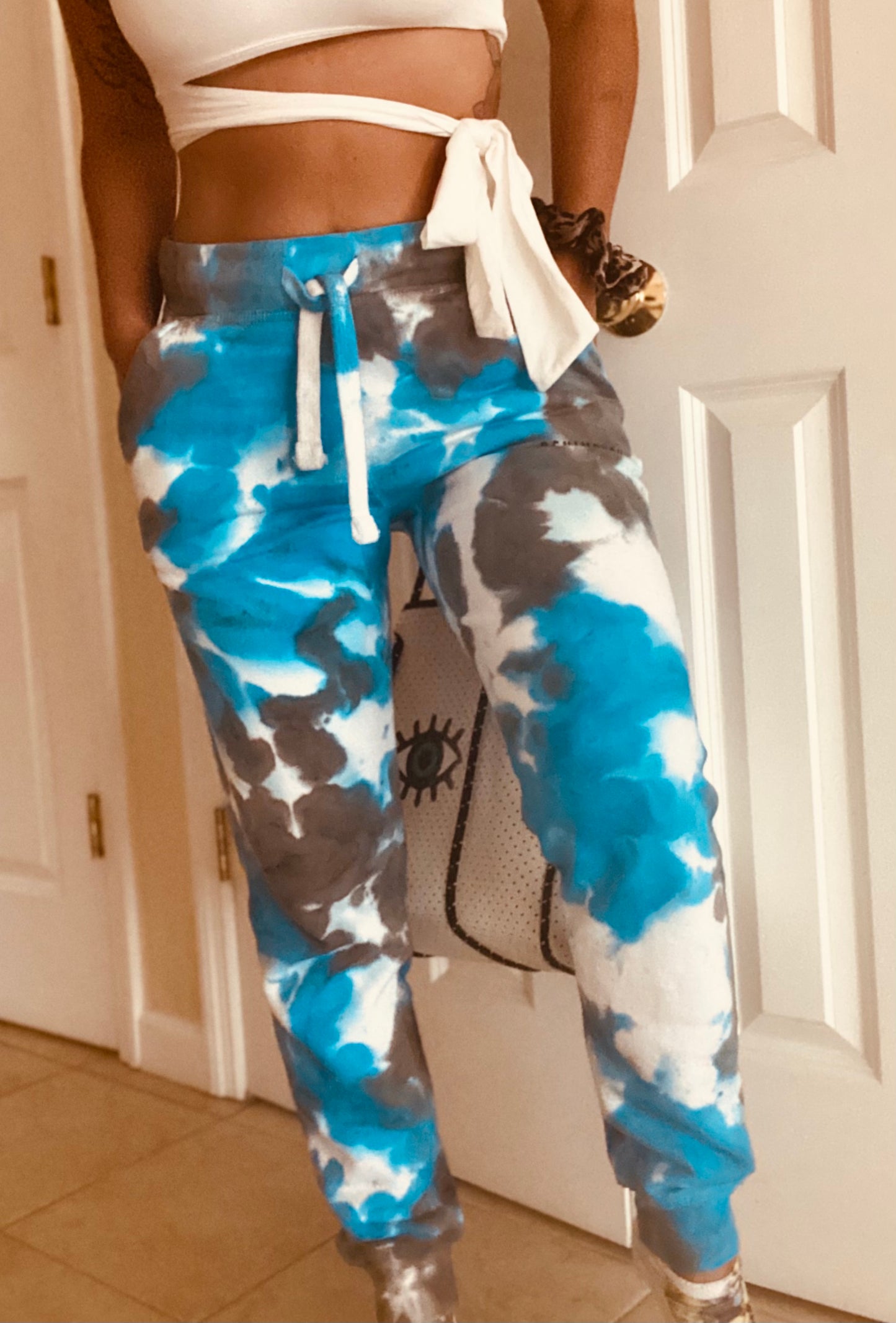 Crushing on Blueberry Tie Dye Drawstring Sweatpants NEW