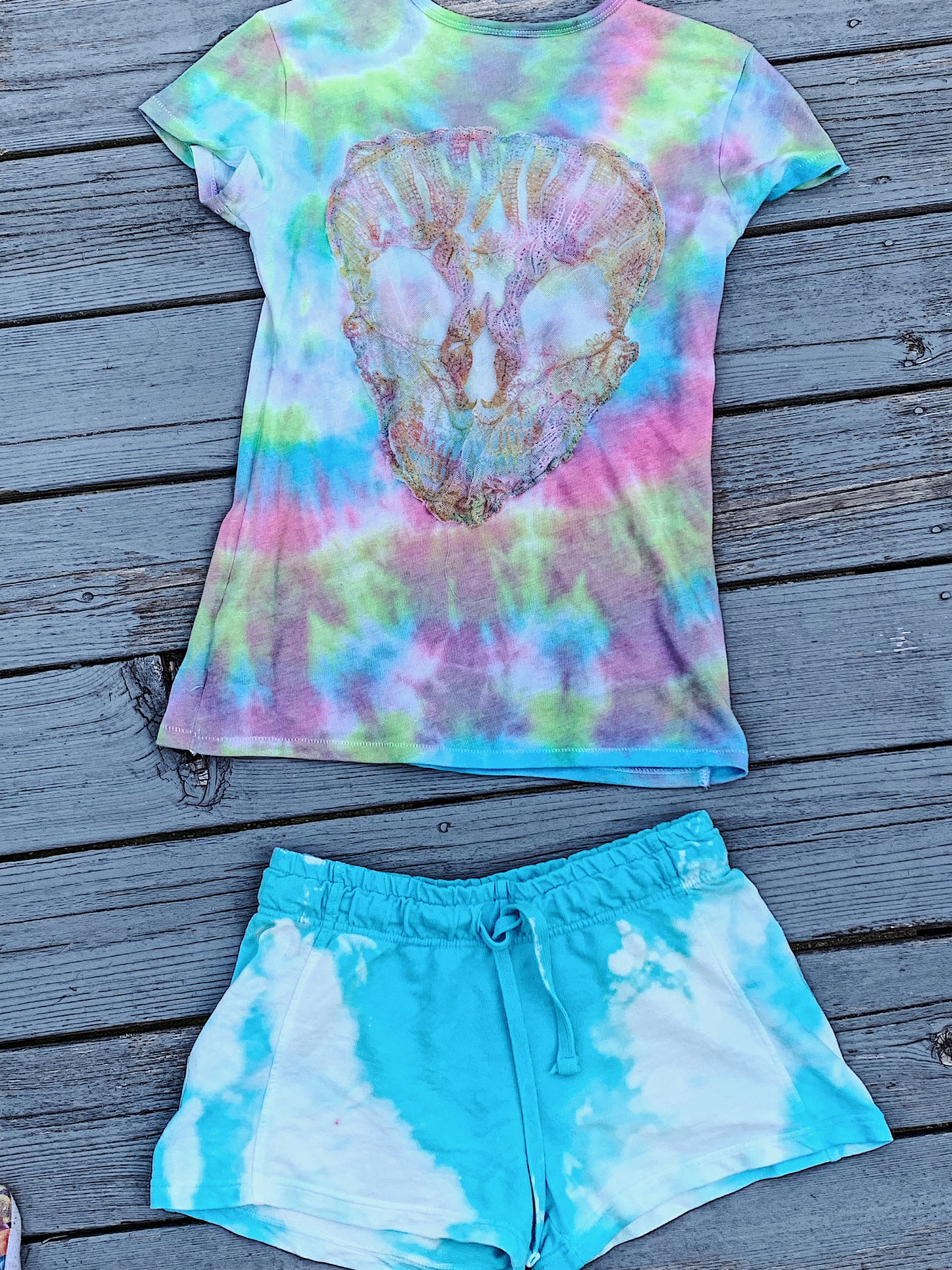 St. Lucia Bright Tie Dye Sugar Skull T-shirt