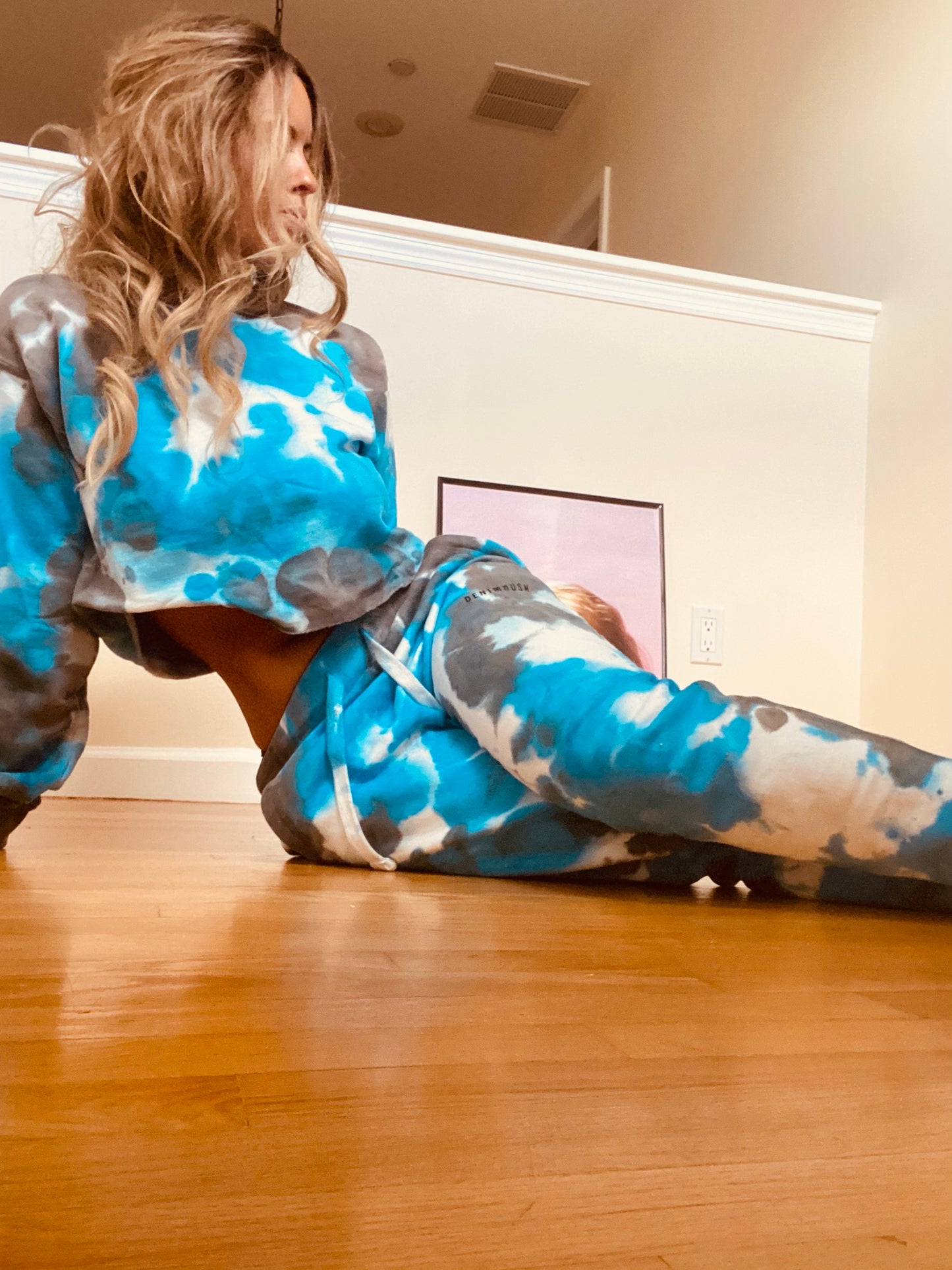 Crushing on Blueberry Tie Dye Cropped Sweatshirt NEW