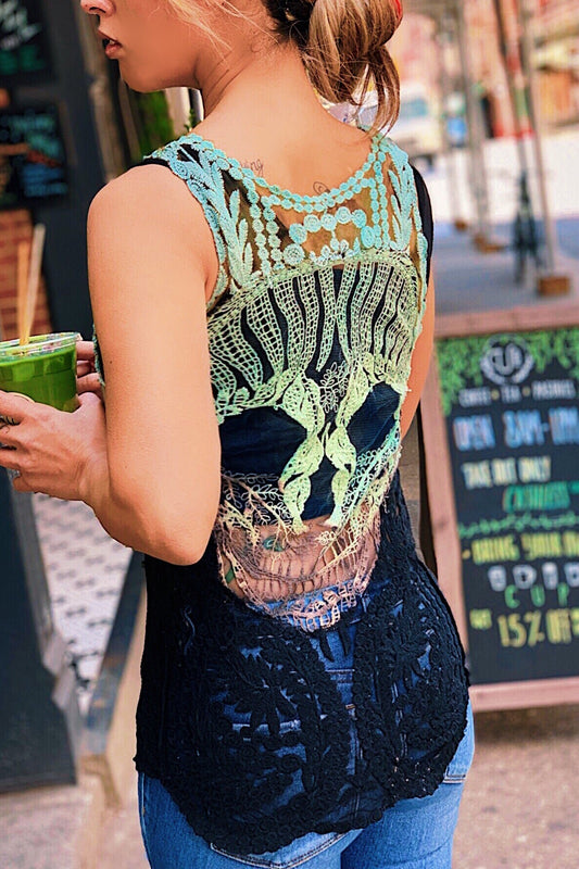 Sugar skull mermaid top