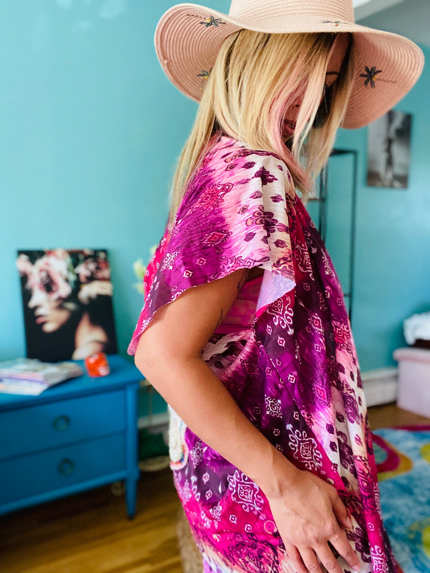 50% OFF Sparkle Skull Bohemian Print Kimono Overlay Top LAST ONE