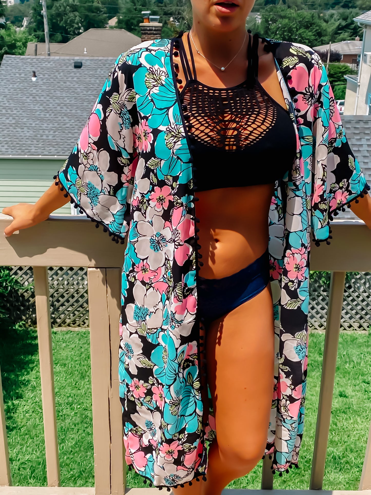 50% OFF Watercolor Flowers Bohemian Kimono Overlay Top LIMITED EDITION