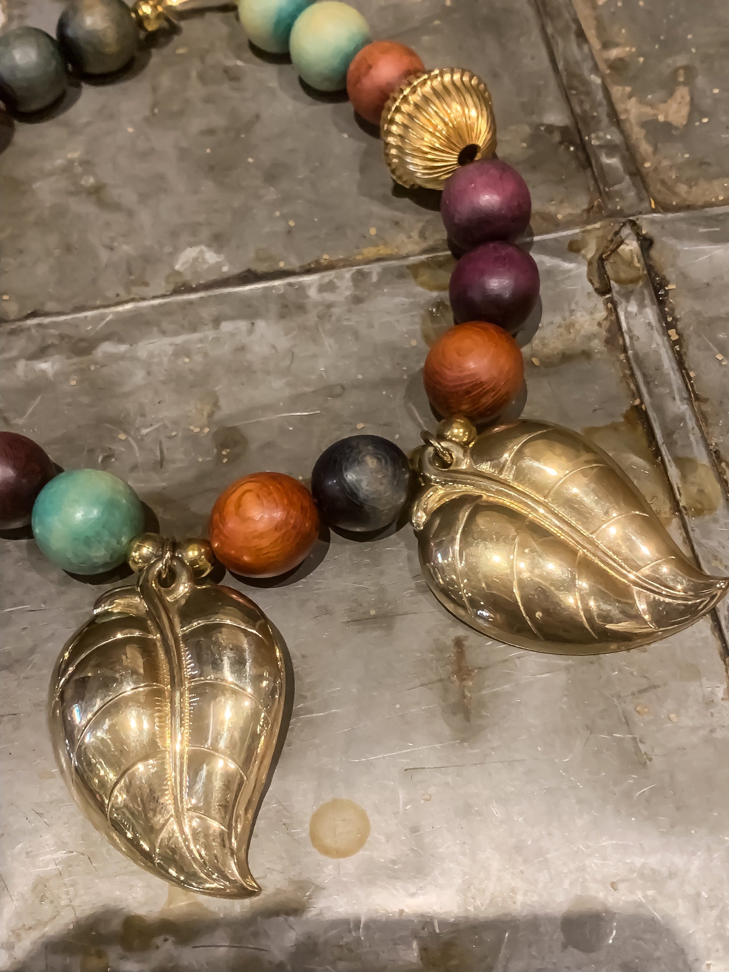 Vintage Art Deco Inspired Leaf Statement Necklace