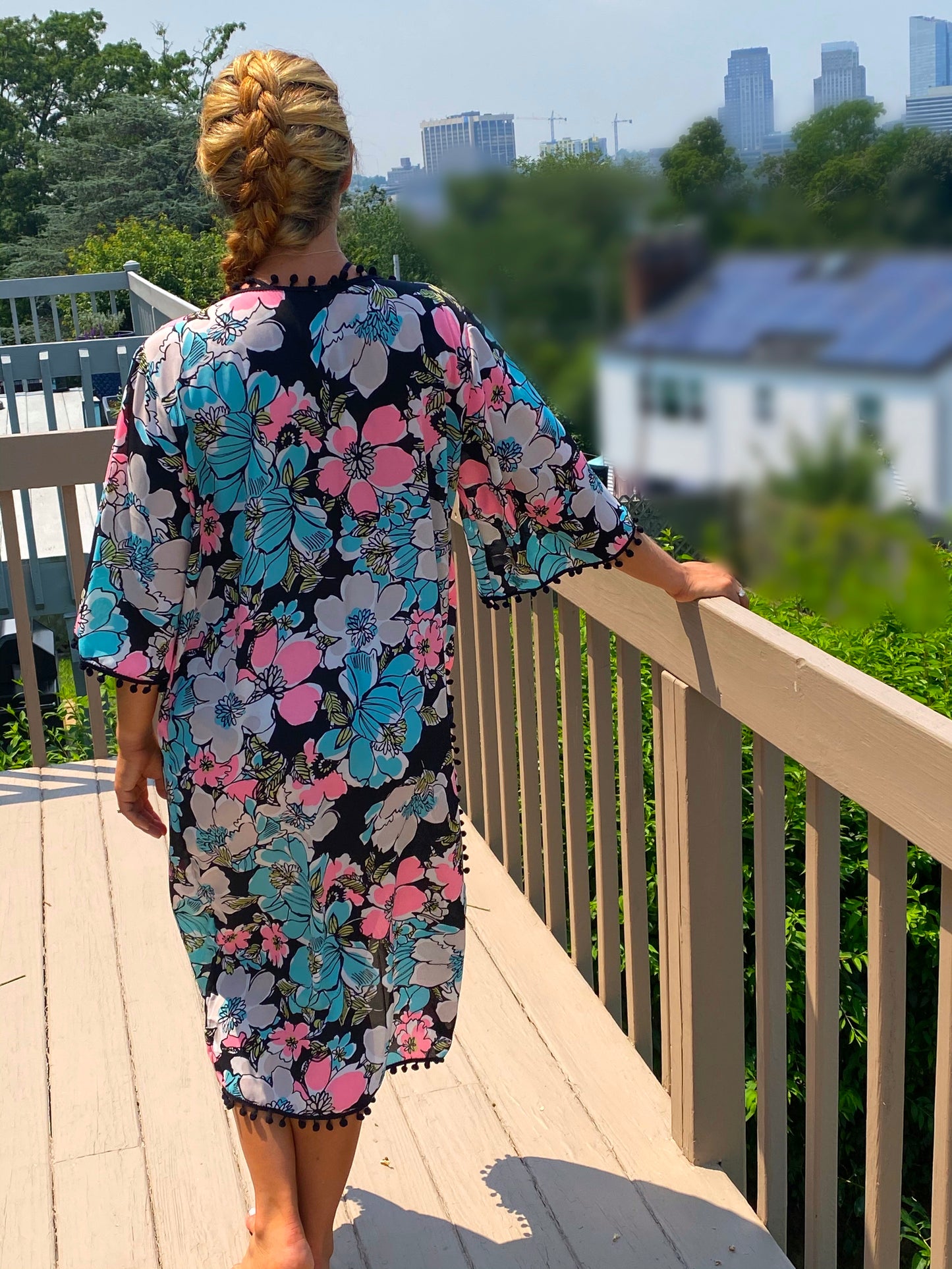 50% OFF Watercolor Flowers Bohemian Kimono Overlay Top LIMITED EDITION