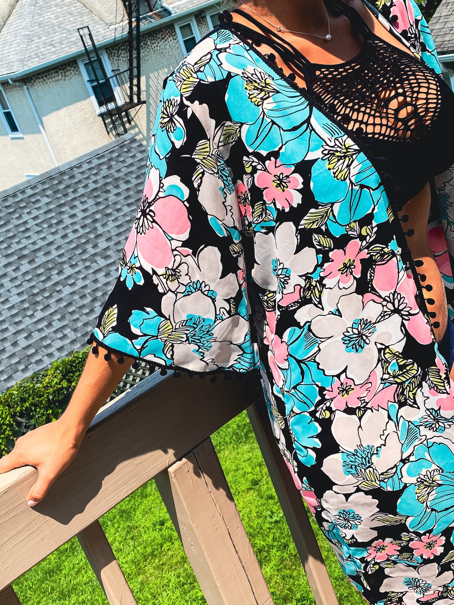 Floral kimono print