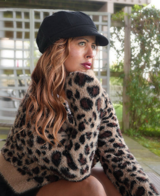 Leopard Fuzzy Cardigan Sweater