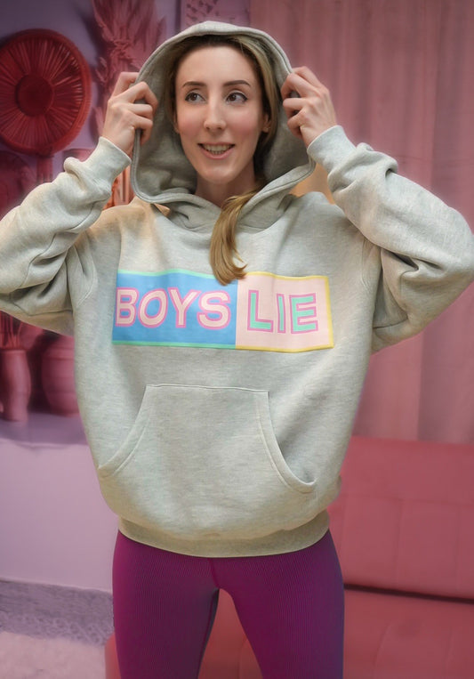 Boys Lie Better Half Hoodie Gray