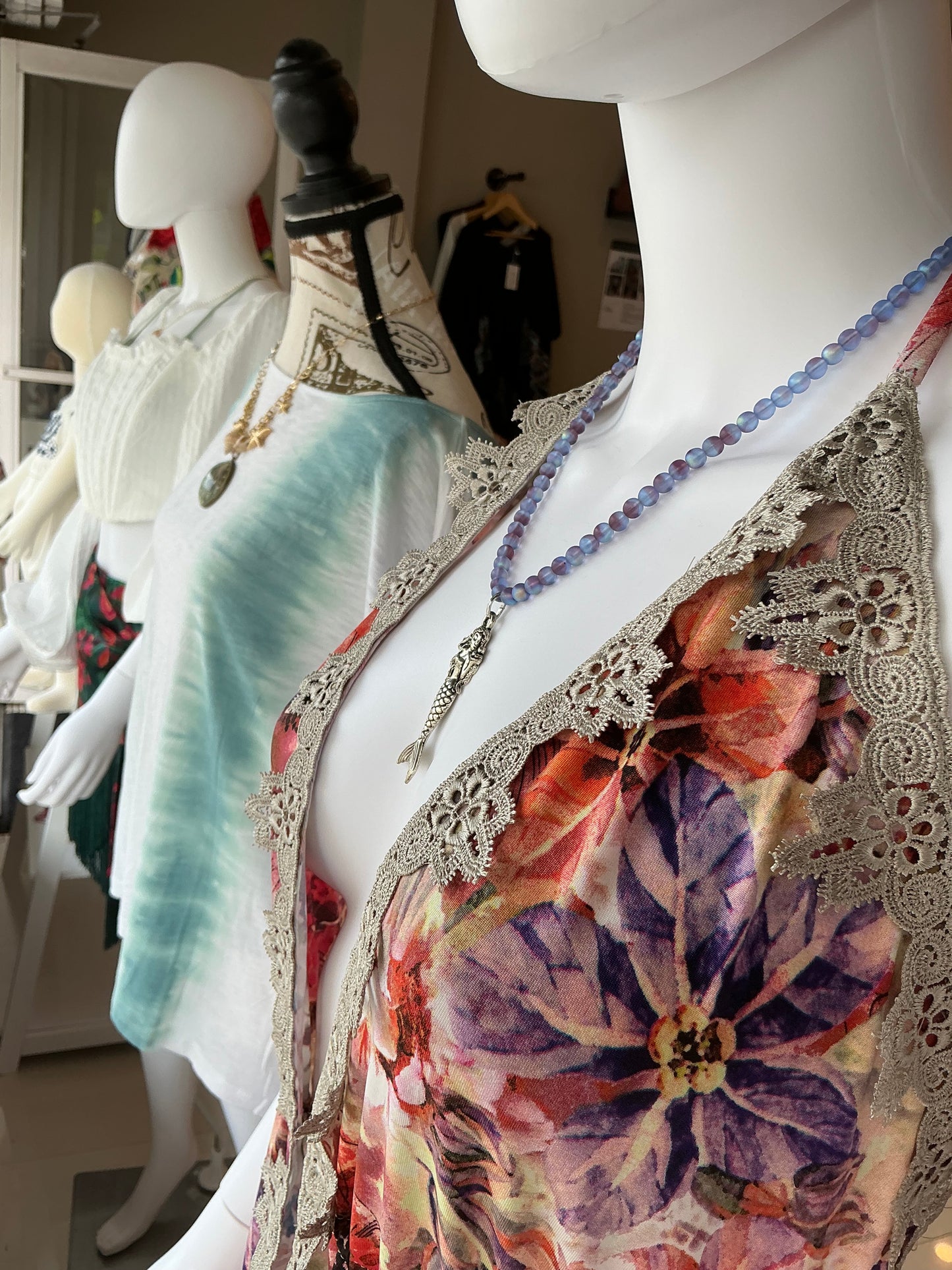 Mermaid Lavender Bead Necklace One of a Kind