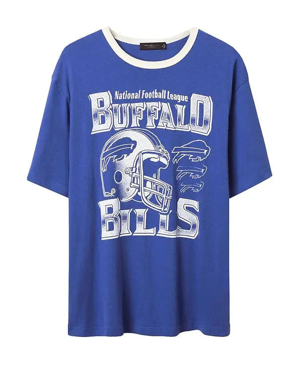 Buffalo Bills Mens Unisex Ringer Tshirt with Classic Logo