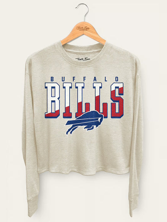 Buffalo Bills Waffle Knit Crop T-shirt by Junk Food Clothing