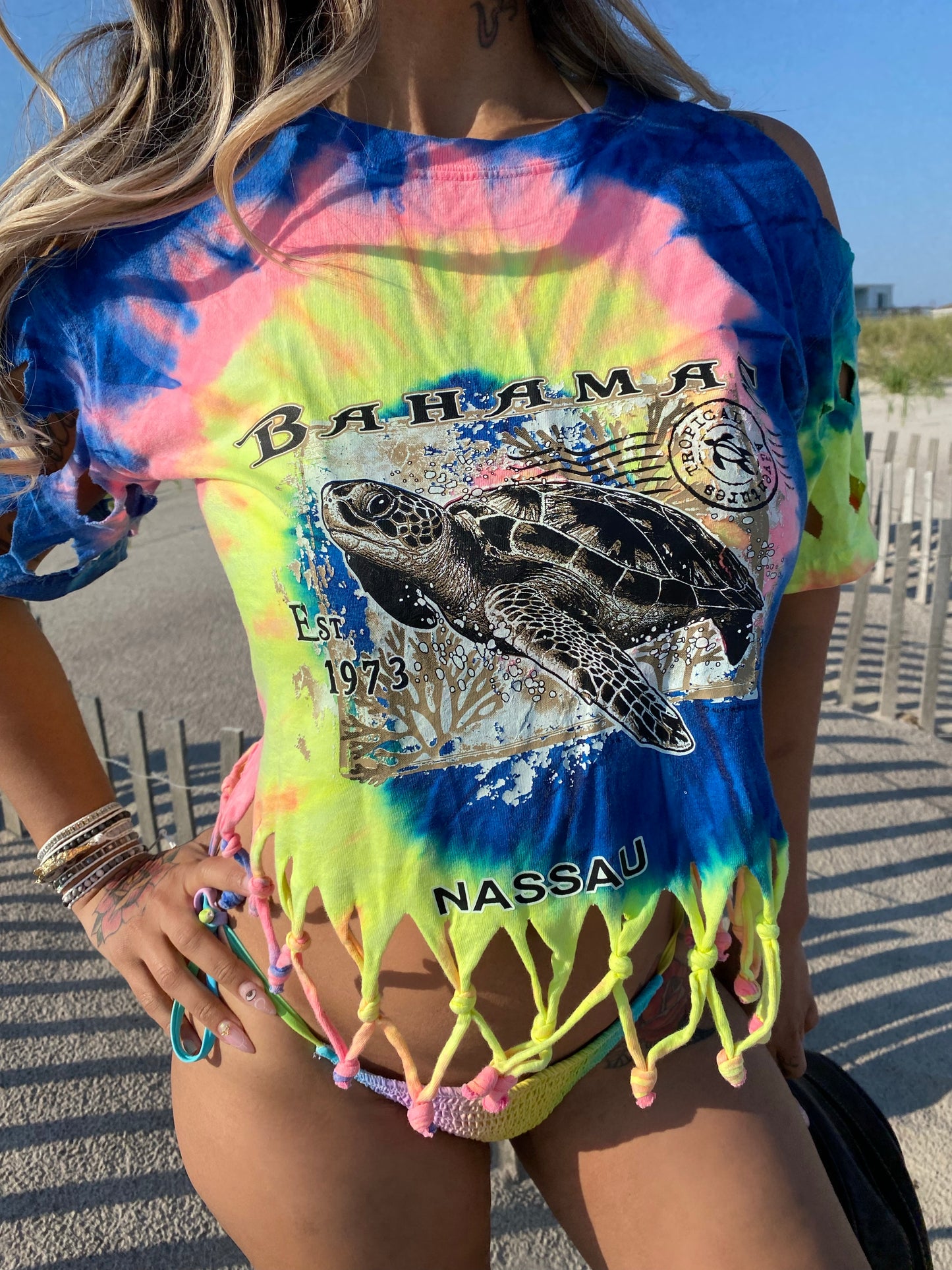 50% OFF Bahamas Reworked Tourist T-shirt in Tie Dye