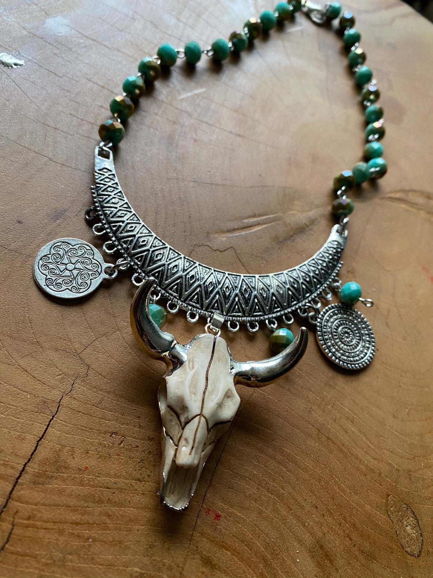 desert cowgirl bull necklace 